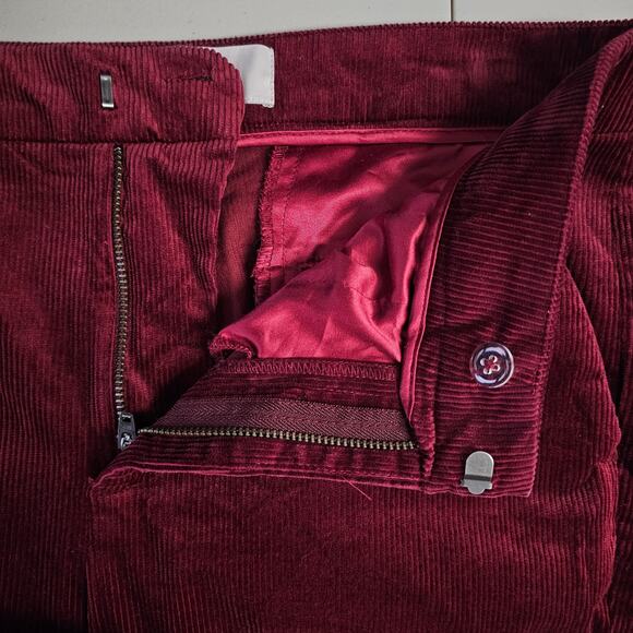 Joie Women's Marcena Corduroy Crop Flare Pants Size 8 Burgundy Slim Leg Career - Picture 5 of 9